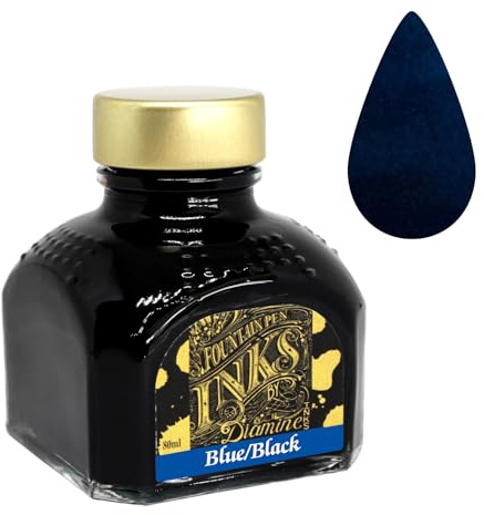 Diamine Behälter mit Tinte für Füllfederhalter, 80 ml, Blauschwarz
