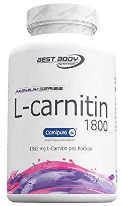 Best Body Nutrition L-Carnitine 1800 Kapseln – Vegan – 92,7g – Carnipure® – 1842mg L-Carnitine pro Portion – Hochwertige Rohstoffqualität – Ideal für Sportler – Einfache Dosierung – 90 Kapseln