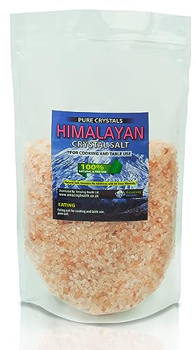 Amazing Health ® Himalayan Salt Granulated Eating 1kg for Salt Mill Grinder