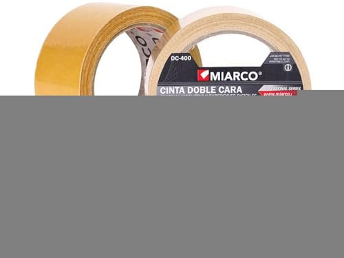 MIARCO 5321 - Cinta doble cara gruesa para superficies irregulares DC-400 ETI - Tejido Miarco 50mm x 10m