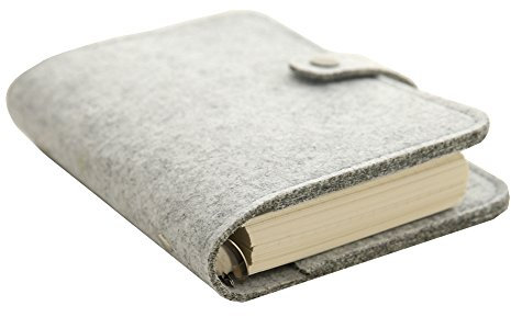 Cheerlife Tagebuch mit Filz DIN A5 A6 Notizbuch Stifthalter 160 Blätter / 320 Seiten nachfüllbar Reisetagebuch Schreiben Zeichnen als Geschenk (Hellgrau, A6)
