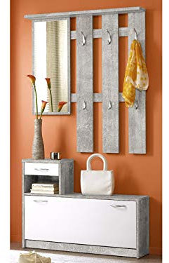 möbelando Garderobe Set Flurgarderobe Wandgarderobe Dielengarderobe Flurmöbel Selene III