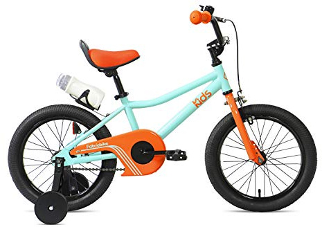 FabricBike Unisex-Kinder Kids Bicicleta Fahrrad, Aqua & Orange, 40,6 cm, 16: 3-7 Años (Estatura 96cm-120cm)