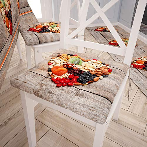 PETTI Artigiani Italiani - Cuscini per Sedia Cucina 4 Punti Set da 6 Pezzi, Copricuscini Sedia in Microfibra con Laccetti, 100% Made in Italy