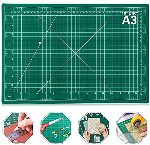 anezus Self Healing Sewing Mat, 12inch x 18inch Rotary Cutting Mat Double Sided 5-Ply Craft Cutting Board for Sewing Crafts Hobby Fabric Precision Scrapbooking Project