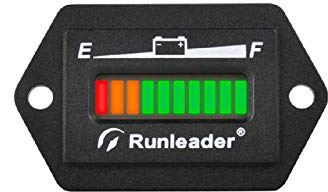 Runleader 12V 24V 36V 48V LED Indicatore di Batteria, misuratore di capacità della Batteria, Monitor di Carica e scarica della Batteria per Carrello da Golf Auto elettrica Star Car (48V)