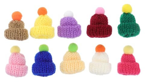 VALICLUD Eierwärmer 10 Mini Strickmütze DIY Hut Weihnachten Weihnachtsmütze Flasche Deckel Kappen für Weihnachtsmütze Party Liefert (Gemischte) Eierformer Für Gekochte Eier