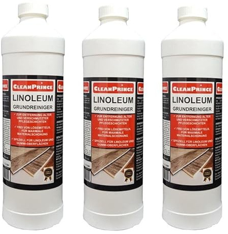 Linoleum Grundreiniger 3 x 1 Liter PU-Reiniger Vinylböden Designböden Klick-Vinylboden Gummi Vinylreiniger