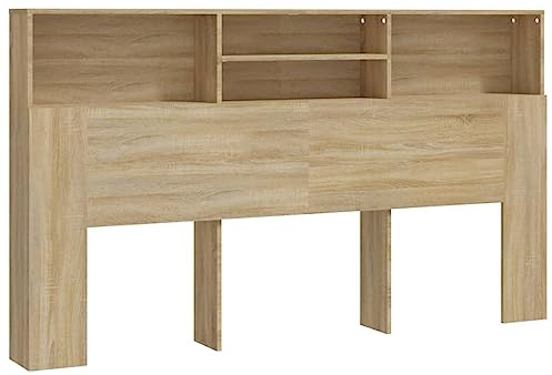 vidaXL Testiera con Scomparti Rovere Sonoma 180x19x103,5 cm