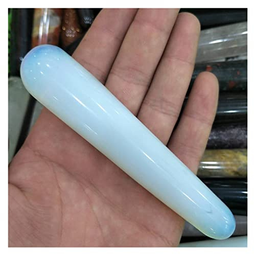 HYCYYFC Natürliche polierte Heilungskristall -Edelsteinstab mit unterschiedlichem Materialmassagebock 110 mm (Color : 1pc Opal)