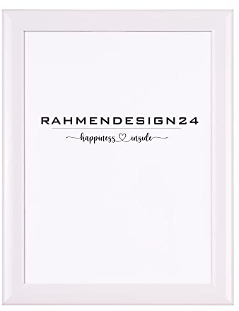 Rahmendesign24 Bilderrahmen Fiona 100x100 Weiß (hochglanz) Fotorahmen, Wechselrahmen, Posterrahmen, Puzzlerahmen