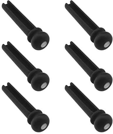 YINETTECH 6 Stück Gitarre Bridge Pin Ersatz Schwarz Ebenholz Feste Saitennagelende Saitenstifte Gitarrenzubehör 2,9 cm / 1,14 Zoll