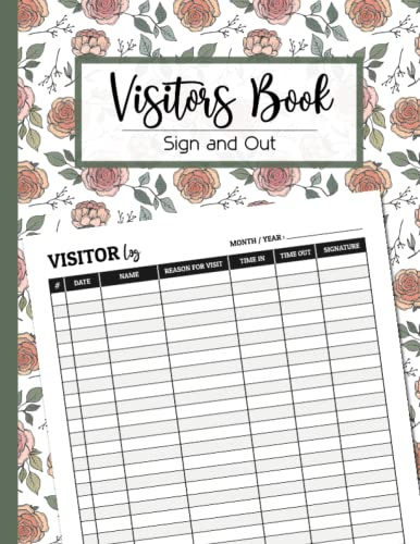 Visitors Book Sign In and Out: Simple Visitor Log Book for Business - 115 Pages
