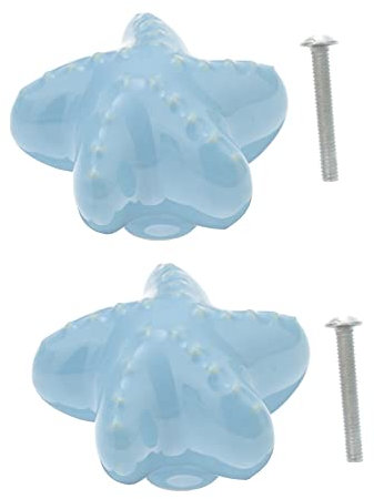 OSALADI 2pcs Creative Ceramic Handle Star Shaped Pull Handle Adorable Pull Bar for Home Office Hotel Wardrobe