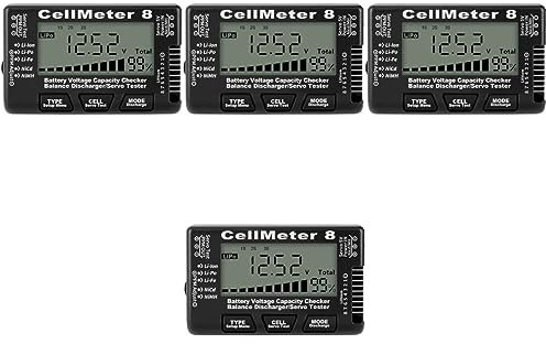 Angoily 4pcs Digital Battery Capacity Checker Battery Voltage Tester and for and