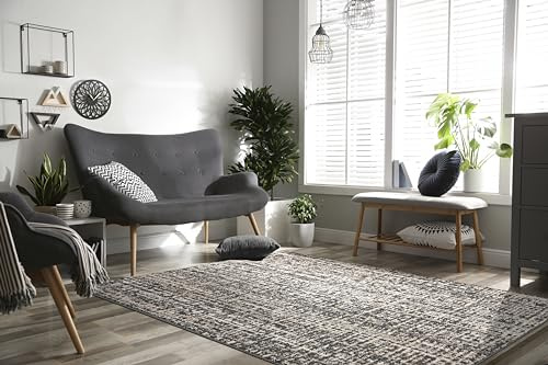 Garland Rug Rumba Cinder Gray/Earth Tones 9 Ft. X 12 Ft. Modern Abstract Area Rug – Soft, Anti-Skid,Carpet for Living Room, Bedroom, Dining Room, Farmhouse, Nursery –Non-Shedding Indoor Floor Rug