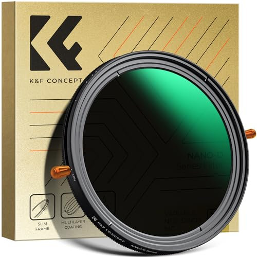 K&F CONCEPT 58mm Filtro Variable ND2-32 y Polarizador 2 en 1, ND2-32 Filter Densidad Neutra & CPL con 24 Capas Revestimiento Nano para Cámara Lente (Nano-D Serie)