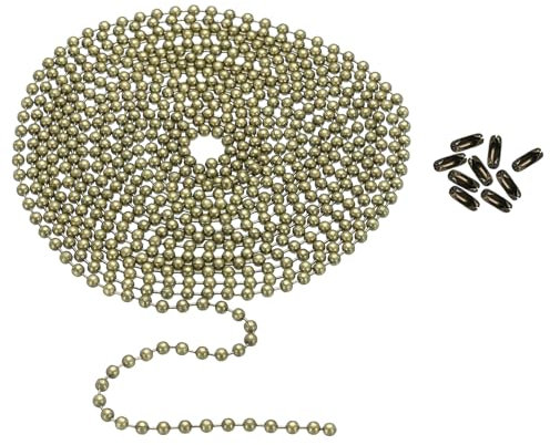 PATIKIL 120 Sfera Catena 3mm Sfera Catena Perlina con 18pz Abbinato Connettore Chiusura per Collana Appeso Etichetta Anelli Fai da Te Artigianato Bronzo