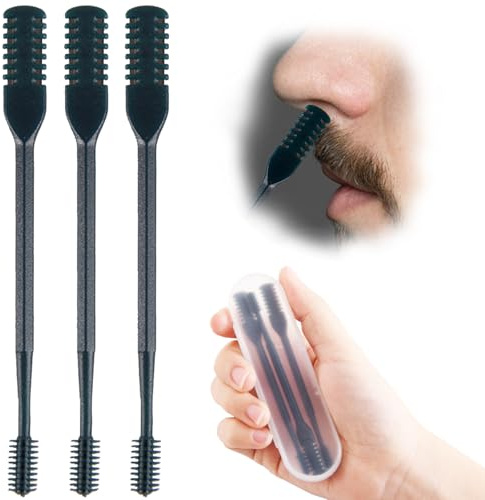 3 tagliacapelli nasali, rotabile a 360°, 2 in 1, per la pulizia dei peli del naso, portatile, manuale per la rimozione dei peli delle narici, per uomini e donne (verde nerastro)