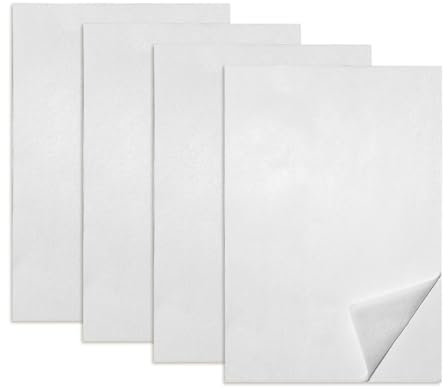 4Pcs Stickvlies Wasserlöslich Selbstklebend A4 (29.7x21cm) Wasserlösliches Stickvlies Bedruckbare Stickvorlagen Wasserlöslich Stickfolie Wasserlöslich für Drucken Handbemalt Bestickt Maschinensticken