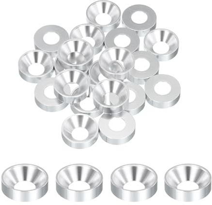 QUARKZMAN Confezione da 35 Rondelle Conica M8 Guarnizioni per Viti Argento | in Alluminio Anodizzato, RC/FPV/PC/Drone/Accessori Meccanici