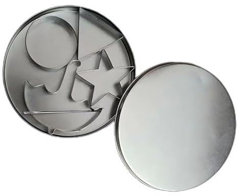 4 Juegos Moldes Cortadores de Galletas Acero Inoxidable, Cortador De Galletas Paraguas Moldes, Molde para Hornear Redonda de Estrellas del Triángulo Paraguas (4 Módulos + 1 Caja + 1 Aguja)