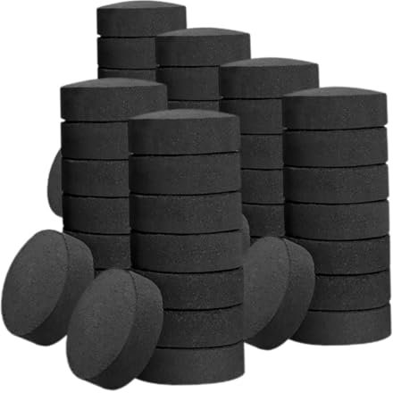 IWOWHERO Carbón Vegetal para Barbacoa Al Aire Libre y Estufas, Quemado Rápido 40mm Bolsa 70 Pastillas, Carbón Sin Humo Adecuado para Camping y Hogar, Ligero y Fácil De Transportar