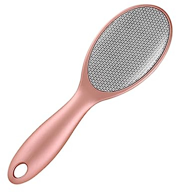 Lima para Pies de Doble Cara en Acero Inoxidable Dorado | Abs Mango Ergonómico, Uso Profesional y Doméstico, para Suavizar Piel y Retirar Callosidades