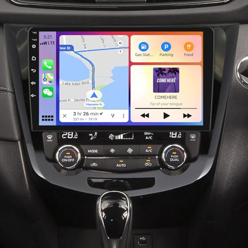 4G+64G Android 14 Car Stereo Radio for Nissan X-Trail T32 Qashqai J11 2013-2017 Double Din 10 Inch Car Stereo with Wireless Carplay Android Auto GPS Bluetooth Wifi SWC Backup Camera Mic