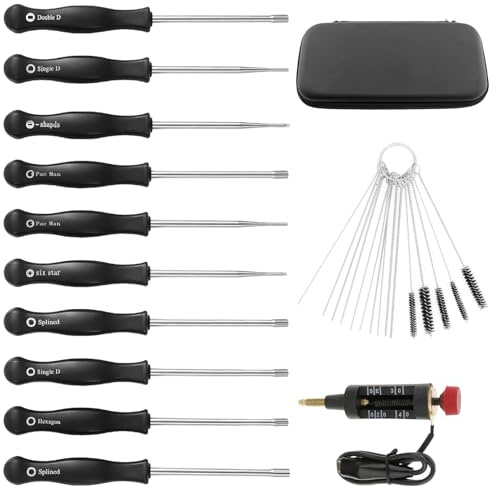 GAOUTO Lot de 10 outils de réglage du carburateur : tournevis de carburateur durable avec testeur de bougies d'allumage, Forst Z, nettoyage précis de la tronçonneuse, pour moteur à 2 temps, denture de
