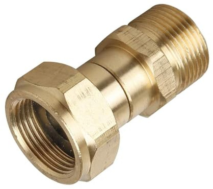 Hochdruckreiniger-Drehgelenk aus Messing, M22 Innengewinde auf M22 Außengewinde mit 22mm Innendurchmesser, Schlauchverbinder und Zubehör für Hochdruckreiniger