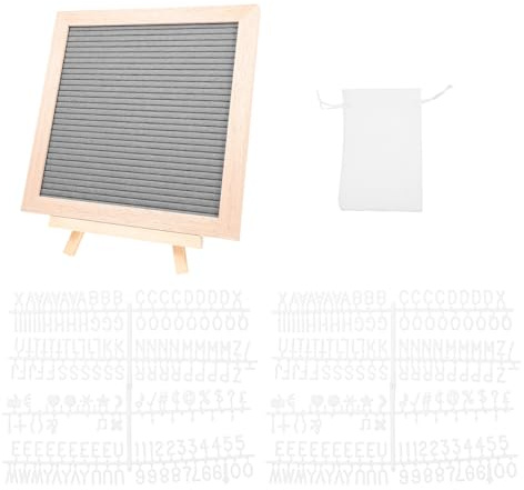 OFFSCH Filz letterboard mit Holzrahmen mit Kleinen Buchstaben Graues Filz memoboard für Nachrichten Babyankündigungen Dekorative Zimmermöbel Vielseitiges Willkommensschild