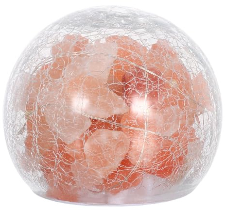 COHEALI Lampada da Tavolo Decorativa in Sale di Cristallo dell'Himalaya Lampada da Notte Piccola Luce Calda 45V Ornamento per Casa e Atmosfera Rilassante