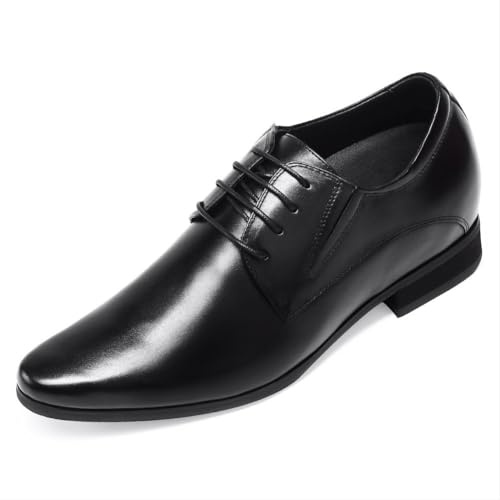 CHAMARIPA Scarpe Rialzate Uomo 8 cm Aumento Altezza Invisibile, Scarpe Business Oxford/Derby in Pelle Pieno Fiore 44EU