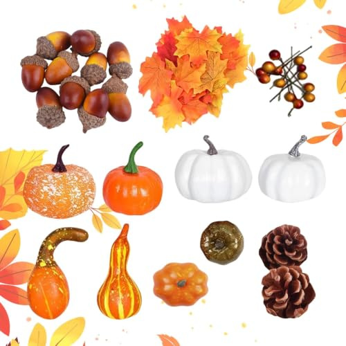 Halloween Konstgjorda Pumpor Livfulla Lönnlöv Höstdekoration | Höstliga Dekorationspumpor För Entré Och För Höst, Bordsdisplay, Thanksgiving, Höstsäsong,
