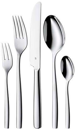 WMF Palma Edelstahl Besteck Set 6 Personen, Essbesteck Set 30 teilig, Monobloc-Messer, Cromargan Edelstahl poliert, glänzend, spülmaschinenfest