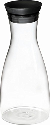 APS 10766 Glas-Karaffe, Ø 9,5 cm, H: 29 cm, mit Edelstahl- / Silikondecke, 1 Liter