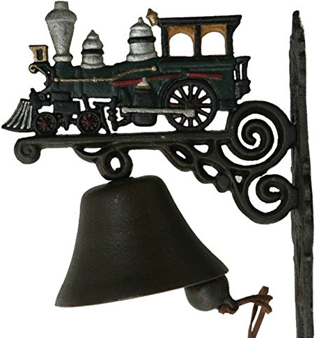 Türglocke Glocke Lokomotive Eisenbahn Gusseisen grün antik Lok Klingel Nostalgie Dekoration
