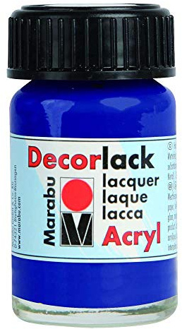 Marabu 11300039051 - Decorlack Acryl Violett dunkel 051, 15 ml, hochglänzender Acryllack auf Wasserbasis, wetterfest, speichelfest, zum Malen, Schablonieren und für Serviettentechnik