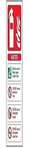 V Safety Water Id Fire Extinguisher Sign - 75mm x 200mm - Self Adhesive Vinyl