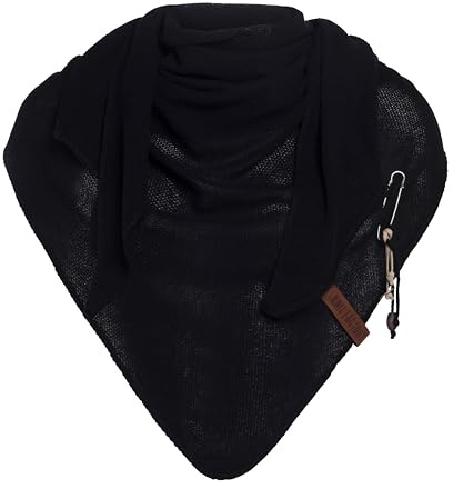 Knit Factory - Lola Trekantssjal - Black - 190x85 cm