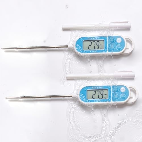IPx7 Waterproof Digital Meat Thermometer, GXSTWU Instant Read Food Thermometer with LCD Screen, MinMax Record, Hold Function for Kitchen Cooking Smoker Grill BBQ 2pack