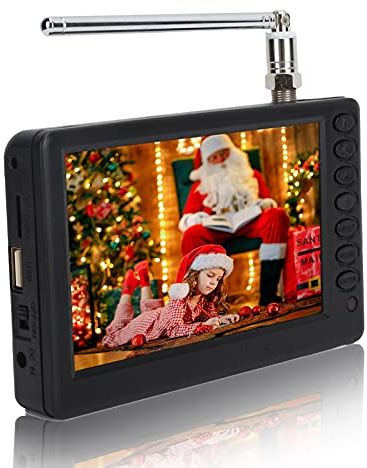 Dpofirs 5 Inch Portable HD TV, 1500mAh LCD TV Digital & Analog Equipped with USB port, Memory Card Slot, U Disk Content Player for Travel, Camping