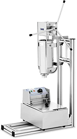 Royal Catering Machine à Churros 5 L Acier inoxydable 5 moules 2500 W Chichis Poussoir Presse Appareil Professionnel Food-truck Snackbar Foires