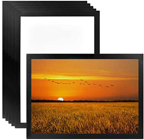 CENBEN 6 Stück Magnetrahmen A3 Info-Rahmen Selbstklebend Aufklappbarer Magnetrahmen mit Magnetverschluss Infotasche Blatthalter für Informationsrahmen DIN A4 Format 43x31cm mit Schwarzem Rand