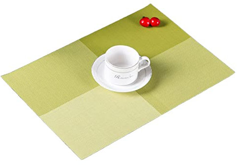 XKUN Tovaglietta 4 Pezzi Accessori per Tavoli da Pranzo A Base di Lino Isolati Anti-Slitta-Green,4Pcs