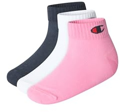 Champion Core Socks Junior 3PP Quarter Chaussettes de Doublure, Rose (Fuchsia), 31-34 Unisexe-Enfants et Adolescents
