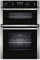 NEFF N50 U2ACM7HH0B Double Oven with Pyrolytic Self Cleaning, Wifi Enabled with Home Connect, Integrated, Stainless Steel, 88.8 x 59.4 x 55cm (H x W x D)