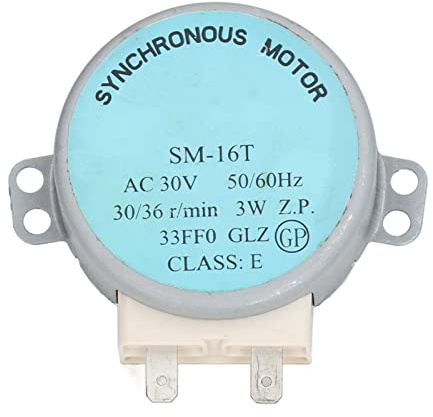 4W Mikrowellenmotor, SM 16T Mikrowellenherd-Drehtellermotor, Original-Aluminium-Kupfer-Mikrowellenherd-Synchronmotor für AC30V Electronics 6549W1S017A Mikrowellenherd (Flacher