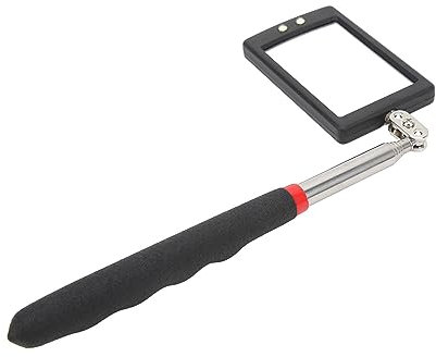 Espejo de Inspección Mecánico Automotriz, Espejo de Inspección Telescópico con Luz LED Giratoria de 360 ​​grados para Reparación Mecánica Automotriz